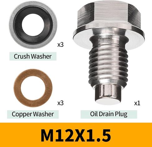 M12X1.5 سدادة تصريف الزيت المغناطيسية من الفولاذ المقاوم للصدأ وعاء الزيت استنزاف الجوز الترباس يصلح لمعظم السيارات والدراجات النارية والقوارب. in Kuwait