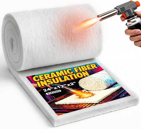 Ceramic Fiber Insulation, 2300F Ceramic Fiber Blanket, 24" x12"x1" Thick Fireproof Insulation Blanket for Wood Stove Baffle, Fireplace, Forges, Pizza Ovens, Chimney, Boiler in Saudi Arabia
