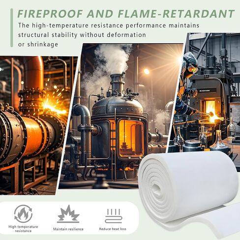 Ceramic Fiber Insulation, 2300F Ceramic Fiber Blanket, 24" x12"x1" Thick Fireproof Insulation Blanket for Wood Stove Baffle, Fireplace, Forges, Pizza Ovens, Chimney, Boiler in Saudi Arabia