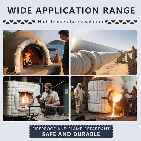 Ceramic Fiber Insulation, 2300F Ceramic Fiber Blanket, 24" x12"x1" Thick Fireproof Insulation Blanket for Wood Stove Baffle, Fireplace, Forges, Pizza Ovens, Chimney, Boiler in Saudi Arabia