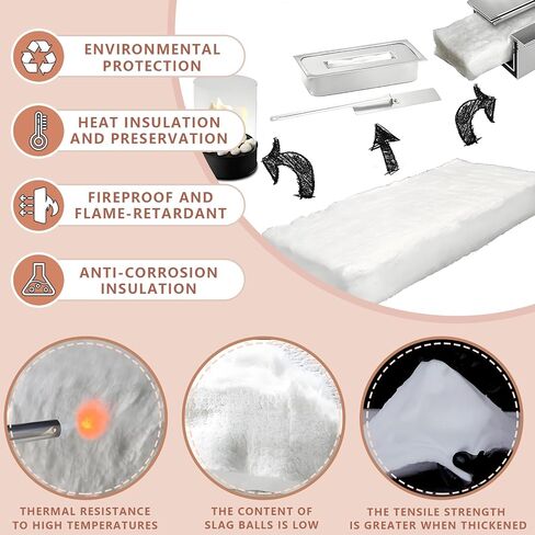 Ceramic Fiber Insulation, 2300F Ceramic Fiber Blanket, 24" x12"x1" Thick Fireproof Insulation Blanket for Wood Stove Baffle, Fireplace, Forges, Pizza Ovens, Chimney, Boiler in Saudi Arabia