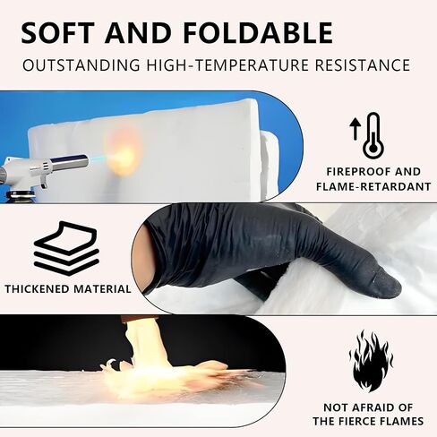 Ceramic Fiber Insulation, 2300F Ceramic Fiber Blanket, 24" x12"x1" Thick Fireproof Insulation Blanket for Wood Stove Baffle, Fireplace, Forges, Pizza Ovens, Chimney, Boiler in Saudi Arabia