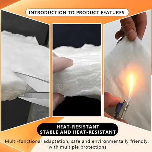 Ceramic Fiber Insulation, 2300F Ceramic Fiber Blanket, 24" x12"x1" Thick Fireproof Insulation Blanket for Wood Stove Baffle, Fireplace, Forges, Pizza Ovens, Chimney, Boiler in Saudi Arabia