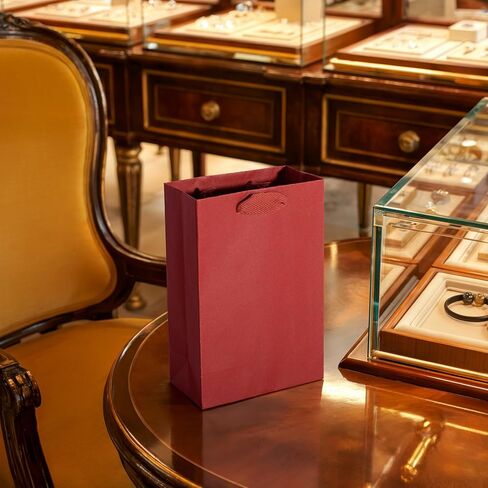 Prime Line Packaging Red Gift Bags, Kraft Paper Christmas Gift Bags with Handles for Kids, Large Holiday Paper Bags for Wrapping, Weddings, Party Favors, Bulk, 16x6x12, 50 Pack in Kuwait