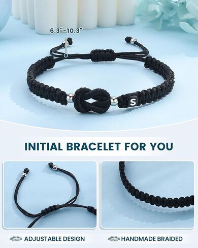 PZXHRY Couples Bracelets I Love You Morse Code Bracelet, Mother Daughter Friendship Couple Gift, Her His Girlfriend Boyfriend Gifts, 2pcs Adjustable Handmade Bracelet for Men Women Teen Girls in Saudi Arabia