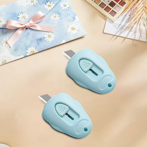 2 Pcs Letter Opener Envelope Separators with Safe Concealed Sharp Blades,Blue in Saudi Arabia