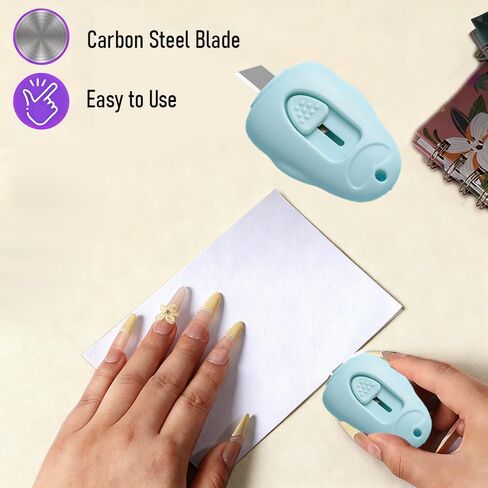 2 Pcs Letter Opener Envelope Separators with Safe Concealed Sharp Blades,Blue in Saudi Arabia