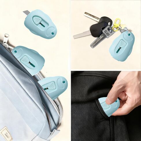 2 Pcs Letter Opener Envelope Separators with Safe Concealed Sharp Blades,Blue in Saudi Arabia