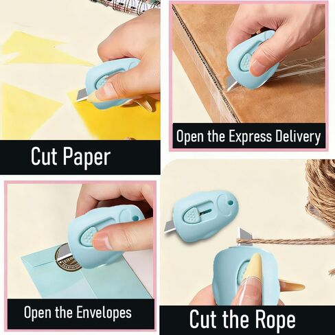 2 Pcs Letter Opener Envelope Separators with Safe Concealed Sharp Blades,Blue in Saudi Arabia