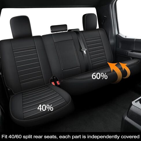 Seat Covers for Ford F150 2009-2025 2026 - F250/F350/F450 2017-2025 2026: 5 Seat Full Set Faux Leather Truck Seat Covers Car Cushion (Black) in Saudi Arabia