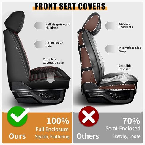 Seat Covers for Ford F150 2009-2025 2026 - F250/F350/F450 2017-2025 2026: 5 Seat Full Set Faux Leather Truck Seat Covers Car Cushion (Black) in Saudi Arabia