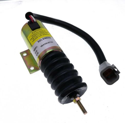 Fuel Shutdown Solenoid, 12V, 2001ES-12E2U1 P613-A1V12, Compatible with Engine Throttle, Excavator Replacement Part in Saudi Arabia