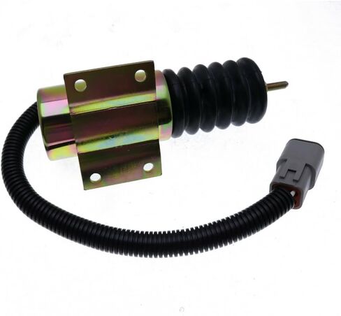 Fuel Shutdown Solenoid, 12V, 2001ES-12E2U1 P613-A1V12, Compatible with Engine Throttle, Excavator Replacement Part in Saudi Arabia