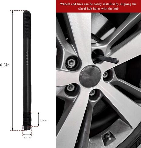 2 قطعة من دبابيس محاذاة العجلات، M12x1.25 أداة دليل محاذاة العجلة، دبوس طيار، أداة ميكانيكية للسيارات لشماعة العجلات لتغيير إطارات السيارات ذات مسامير العروة in Kuwait
