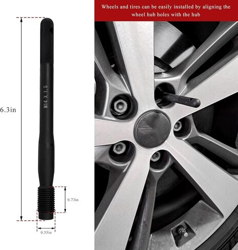 2 قطعة من دبابيس محاذاة العجلات، M12x1.25 أداة دليل محاذاة العجلة، دبوس طيار، أداة ميكانيكية للسيارات لشماعة العجلات لتغيير إطارات السيارات ذات مسامير العروة in Kuwait