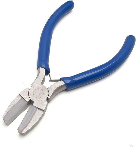1pcs DIY Jewelry Making Non-Slip PVC Handle Flat Nose Pliers Double Nylon Jaw Plier Wire Straightentener Craft(Pink) in Saudi Arabia