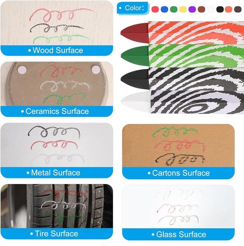 PATIKIL Lumber Marking Crayons, 8 Pcs 4.2x0.6 inch Hex Wax Tire Marker Drawing Crayons for Wood, Glass, Ceramics, Cartons, Cloth, Stone, Green in Saudi Arabia