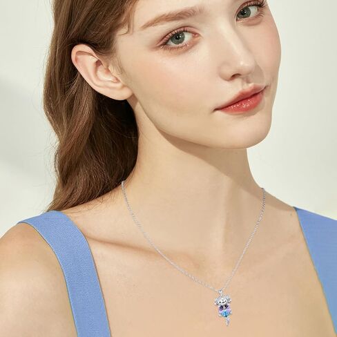 Otter Necklace for Women 925 Sterling Silver Crystal Otter Pendant Sea Otter Jewelry Gift for Girls Gift in Saudi Arabia