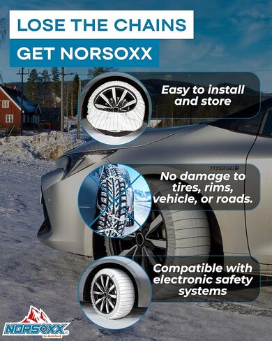 Passenger Vehicle Snow Socks for Tires, N47 - Car Sock Tire Traction Device for Snow, Ultimate Chain Alternative for Cars, SUVs, Pickups & Light Commercial Vehicles, Pack of 2 in Saudi Arabia