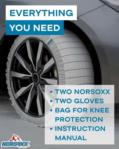 Passenger Vehicle Snow Socks for Tires, N47 - Car Sock Tire Traction Device for Snow, Ultimate Chain Alternative for Cars, SUVs, Pickups & Light Commercial Vehicles, Pack of 2 in Saudi Arabia