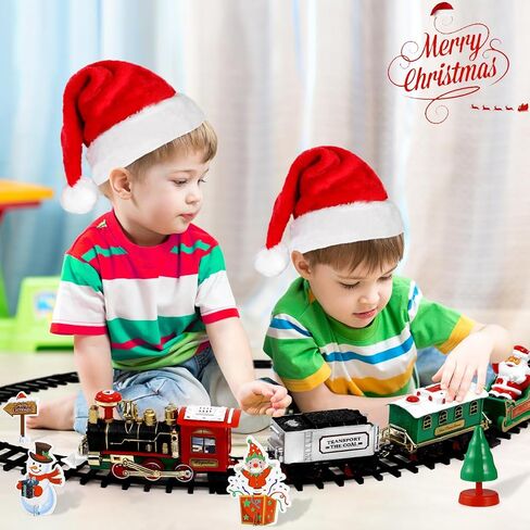 Zerodeko Christmas Train Set Mini Electric Train (no Batteries Included) with Light & Sound, Diy Assemble Holiday Experience for Home Decor, Tabletop Christmas Village Display, Festive Under-tree Xmas in Saudi Arabia