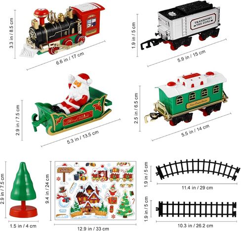Zerodeko Christmas Train Set Mini Electric Train (no Batteries Included) with Light & Sound, Diy Assemble Holiday Experience for Home Decor, Tabletop Christmas Village Display, Festive Under-tree Xmas in Saudi Arabia
