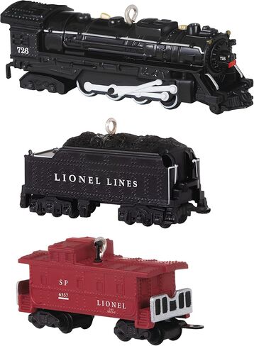 زخرفة عيد الميلاد البلاستيكية المصغرة من Hallmark Keepsake 2022، Lionel 2129WS Freight، مجموعة صغيرة من 3 in Kuwait