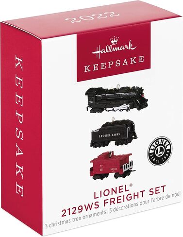 زخرفة عيد الميلاد البلاستيكية المصغرة من Hallmark Keepsake 2022، Lionel 2129WS Freight، مجموعة صغيرة من 3 in Kuwait