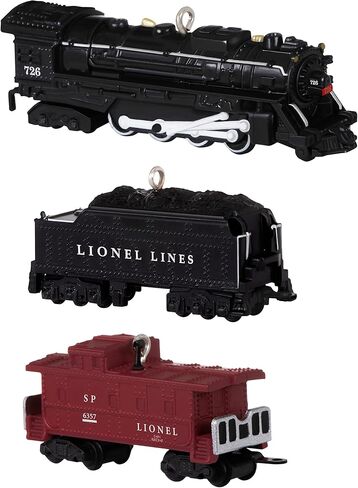 زخرفة عيد الميلاد البلاستيكية المصغرة من Hallmark Keepsake 2022، Lionel 2129WS Freight، مجموعة صغيرة من 3 in Kuwait