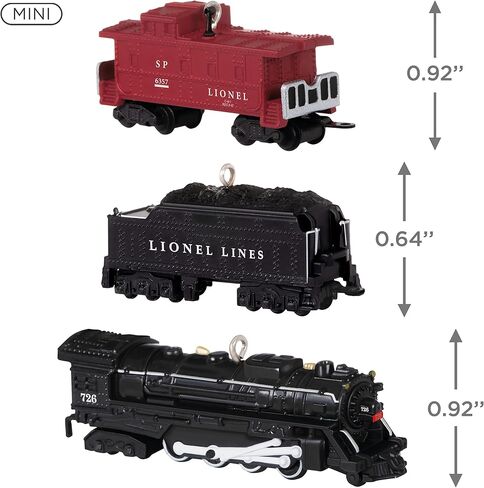 زخرفة عيد الميلاد البلاستيكية المصغرة من Hallmark Keepsake 2022، Lionel 2129WS Freight، مجموعة صغيرة من 3 in Kuwait