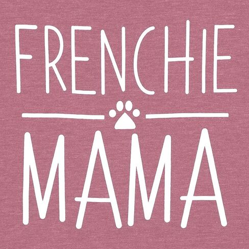 تي شيرت Frenchie Mama مطبوع عليه Dog Mom مضحك للسيدات مطبوع عليه حروف كاجوال بأكمام قصيرة تي شيرت تي شيرت علوي in Kuwait