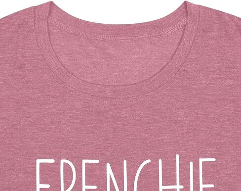 تي شيرت Frenchie Mama مطبوع عليه Dog Mom مضحك للسيدات مطبوع عليه حروف كاجوال بأكمام قصيرة تي شيرت تي شيرت علوي in Kuwait