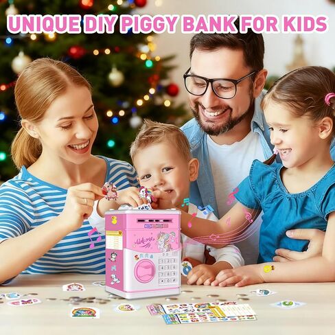 JUNEU Unicorn Piggy Bank for Kids - Electronic Musical Money Bank for Girls in Kuwait