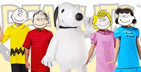 Rubie's Men's Peanuts Charlie Brown Costume Top, Shorts, and Foam Mask, As Shown, X-Large in Saudi Arabia