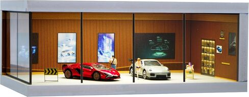 حافظة عرض نموذج سيارة دييكاست 1/64 مع مقاومة للغبار من الأكريليك الشفاف، مشهد صالة عرض المرآب مع الإضاءة، صندوق تخزين PVC قابل للتكديس لمقتنيات العجلات الساخنة منظم مواقف السيارات ديوراما (أسود) in Kuwait
