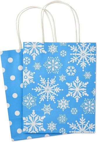 Hallmark 9" Medium Holiday Gift Bag Assortment (Pack of 12, Solids and Prints in Red, Green, Blue) Paper Gift Bags with Christmas Trees, Stripes, Polka Dots, Ho Ho Ho and More in Saudi Arabia