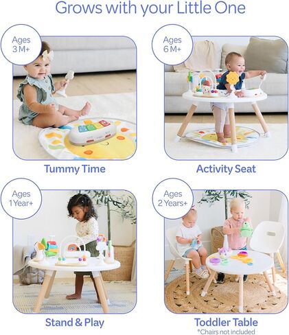 Move2Play 4-in-1 Baby Activity Center | Montessori-Inspired Design | 8 Interactive Toys | Tummy Time, Exersaucer & Toddler Table | Shower Gift | Essential | Must Have for 3, 6, 12 Month Old in Saudi Arabia