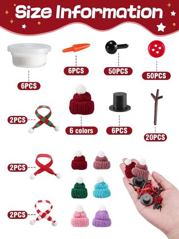 Cosweet 24 Pack Christmas Snowman Crafts Kit for Kids- Build a Snowman Kit with Air Dry Clay Xmas Stocking Stuffers Gift for Party Favors Winter Activities DIY Crafts Sewing in Saudi Arabia