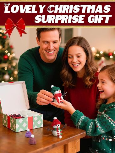Cosweet 24 Pack Christmas Snowman Crafts Kit for Kids- Build a Snowman Kit with Air Dry Clay Xmas Stocking Stuffers Gift for Party Favors Winter Activities DIY Crafts Sewing in Saudi Arabia