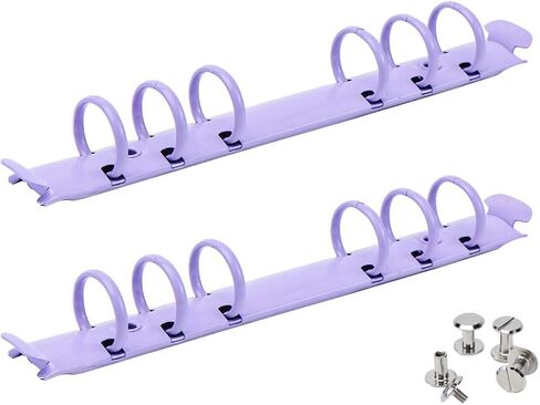 AxeWoodz 2pcs A5 Binder Rings 6-Ring Binder Mechanisms Replacement Kit Pink Metal Clip Ring Binding Spines for Notebook Personal Planner Accessories in Saudi Arabia