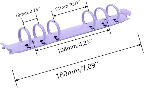 AxeWoodz 2pcs A5 Binder Rings 6-Ring Binder Mechanisms Replacement Kit Pink Metal Clip Ring Binding Spines for Notebook Personal Planner Accessories in Saudi Arabia