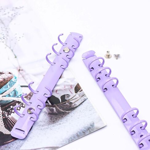 AxeWoodz 2pcs A5 Binder Rings 6-Ring Binder Mechanisms Replacement Kit Pink Metal Clip Ring Binding Spines for Notebook Personal Planner Accessories in Saudi Arabia
