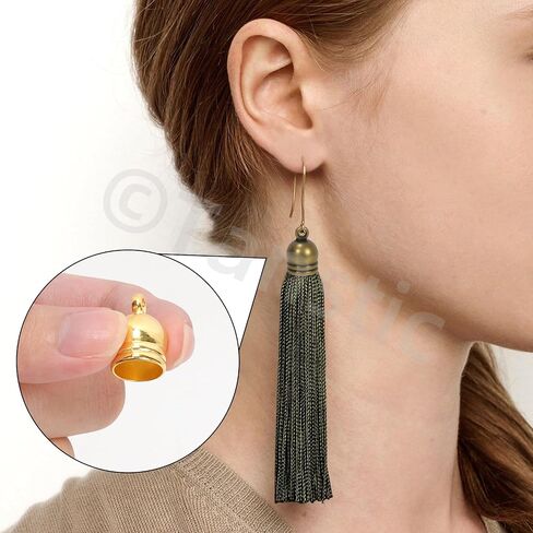 Tanstic 125Pcs Cord End Caps, 12mm Plastic Tassel Caps Leather Cord End Caps for Jewelry Making DIY Crafts (5 Colors) in Saudi Arabia
