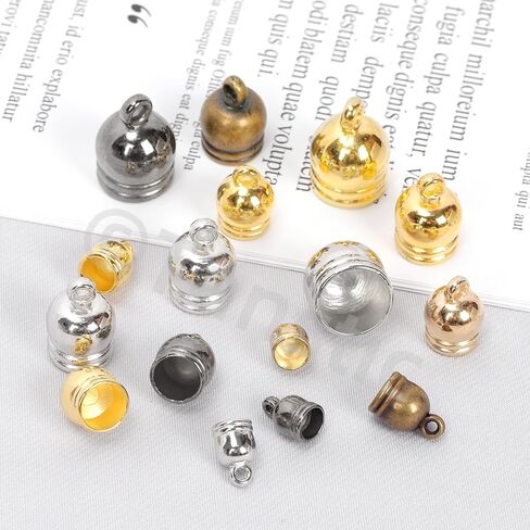 Tanstic 125Pcs Cord End Caps, 12mm Plastic Tassel Caps Leather Cord End Caps for Jewelry Making DIY Crafts (5 Colors) in Saudi Arabia