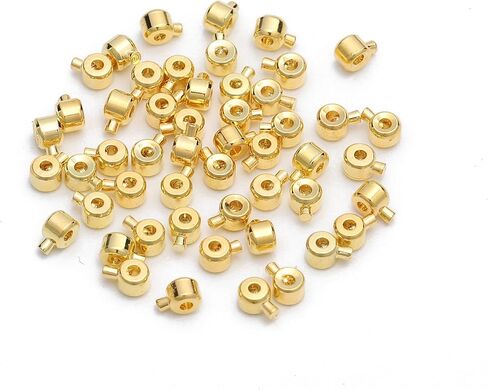 Songxi 60pcs Round Mixed Stopper Crimp Beads for Jewelry Making, 4.7x3.1mm Brass End Caps for Bracelet Necklace Earring, Art and Crafts, Loose in Saudi Arabia