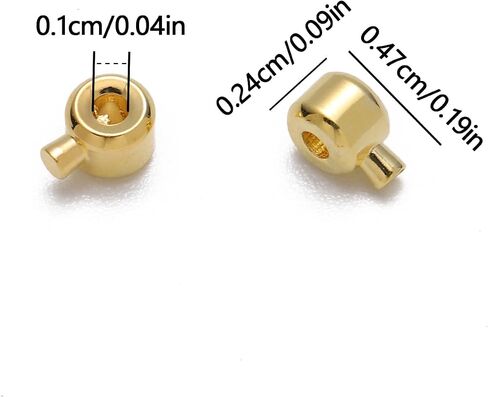 Songxi 60pcs Round Mixed Stopper Crimp Beads for Jewelry Making, 4.7x3.1mm Brass End Caps for Bracelet Necklace Earring, Art and Crafts, Loose in Saudi Arabia