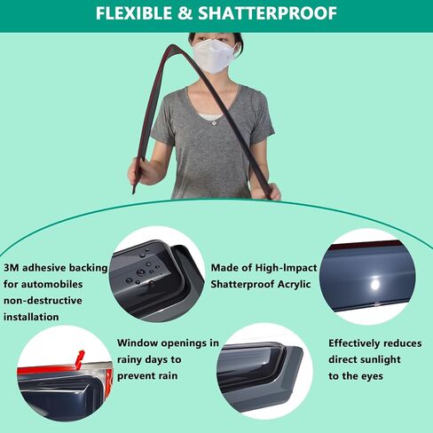 Window Visors Rain Guards Compatible with 2008-2023 Dodge Challenger, Out-Channel Side Window Wind Deflectors Vent Shades Accessories, Dark Smoke, 2014 2015 2016 2017 2018 2019 2020 2021 2022 in Saudi Arabia