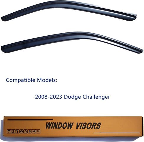 Window Visors Rain Guards Compatible with 2008-2023 Dodge Challenger, Out-Channel Side Window Wind Deflectors Vent Shades Accessories, Dark Smoke, 2014 2015 2016 2017 2018 2019 2020 2021 2022 in Saudi Arabia
