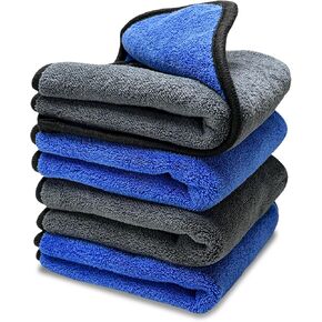 4PCS Microfiber Towels for Car, 12" x 16" 600GSM Cleaning Rags Ultra Absorbent Dusting Cloth, Scratch-Free Drying & Detailing Towel Wash Cloths for Car Interior & Exterior in Saudi Arabia