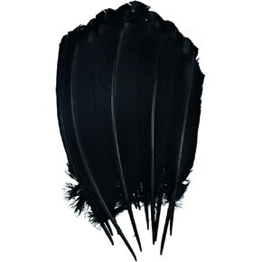 ريش لصياغة ريش تركيا 10-12 بوصة 24 قطعة من الريش الأسود الكبير للحرف اليدوية DIY مصنوعات الريش الطبيعية الكبيرة للزينة in Kuwait